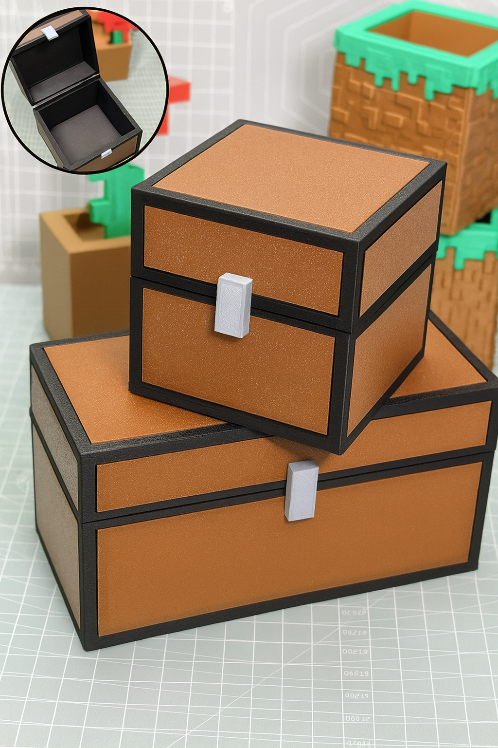 Pixel Game Storage Chest: Retro Gamer Trinket Box