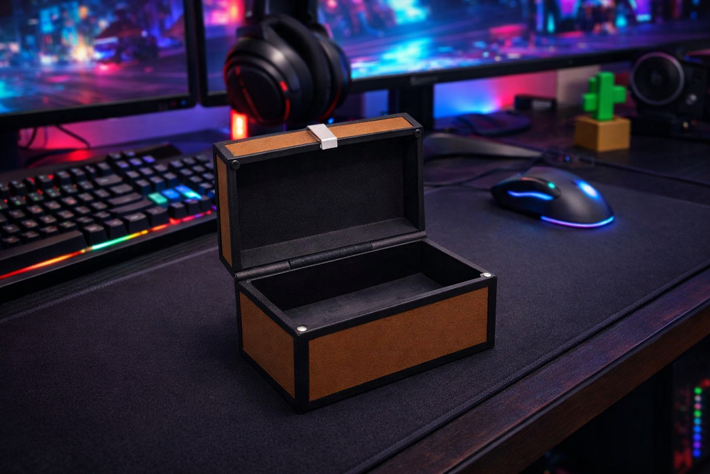 Pixel Game Storage Chest: Retro Gamer Trinket Box