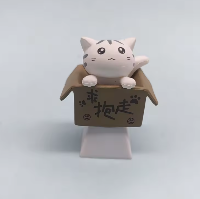 Cat in a Box Artisan Keycap: Handcrafted Resin Keyboard Accessory