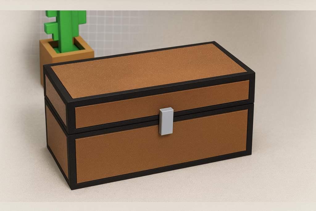Pixel Game Storage Chest: Retro Gamer Trinket Box